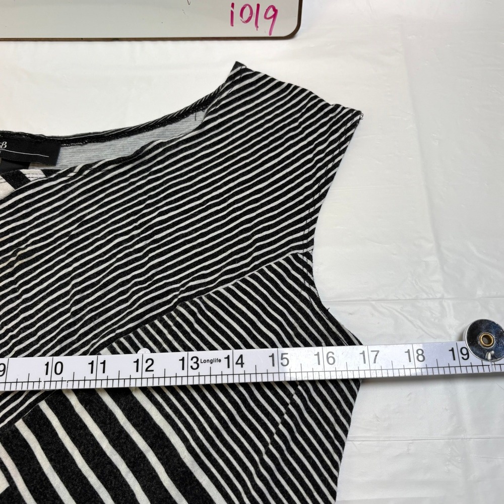 AGB Dress Womens Large Black White Multi Directional Stripe Sheath Dress 0360J35 - Picture 5 of 10